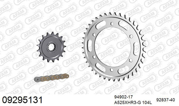 Moto Morini Corsaro (1200cc) 2005-2009 - AFAM XS-ring Hyper reinforced Chain & Steel Sprocket Kit, 525 (OE Pitch) - 09295131 - P3 Tuning
