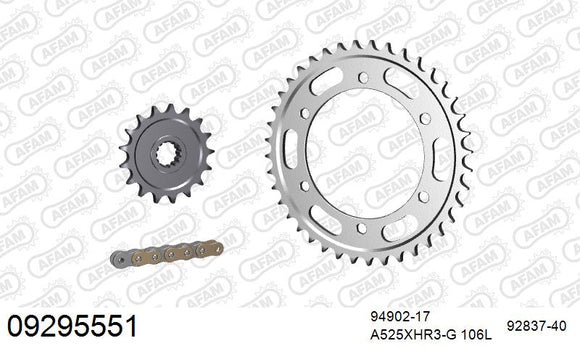Moto Morini 1200 Scrambler 2008-2016 - AFAM XS-ring Hyper reinforced Chain & Steel Sprocket Kit, 525 (OE Pitch) - 09295551 - P3 Tuning