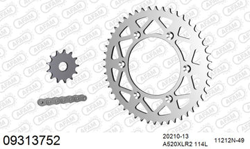 HM-Honda CRF 250 R 2008-2009 - AFAM Xs-Ring Reinforced Plus Chain & Alu Sprocket Kit, 520 (OE Pitch) - 09313752 - P3 Tuning