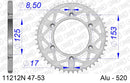 HM-Honda CRF 250 Motard 2004-2006 - AFAM MX reinforced Chain & Alu Sprocket Kit, 520 (OE Pitch) - 09326636B - P3 Tuning