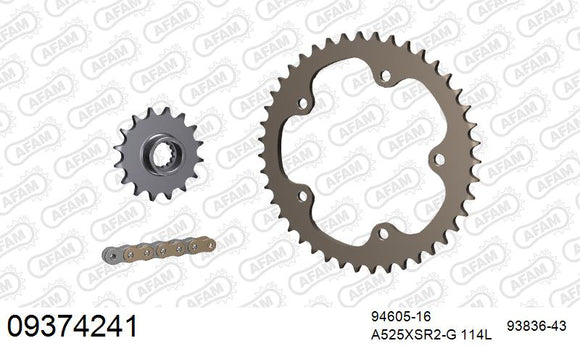 MV Agusta F3 675 2013-2014 - AFAM XS-ring super reinforced Chain & Alu Sprocket Kit, 525 (OE Pitch) - 09374241 - P3 Tuning