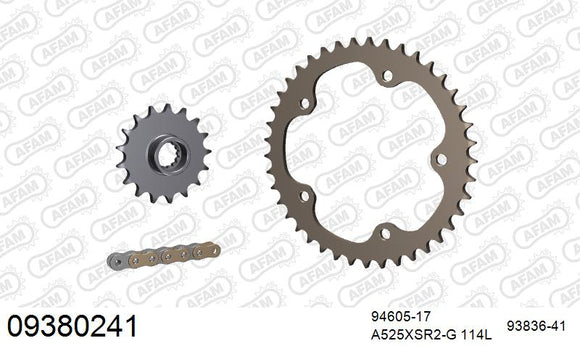 MV Agusta F3 800 2016 - AFAM XS-ring super reinforced Chain & Alu Sprocket Kit, 525 (OE Pitch) - 09380241 - P3 Tuning