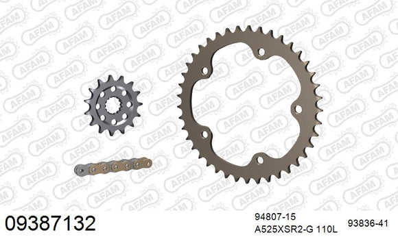 MV Agusta 990R Brutale (980cc) 2010-2011 - AFAM XS-ring super reinforced Chain & Alu Sprocket Kit, 525 (OE Pitch) - 09387132 - P3 Tuning