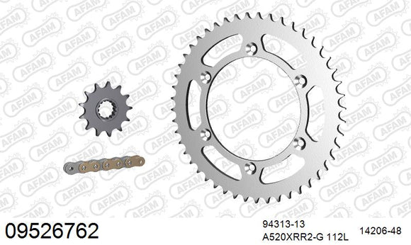 GasGas XC 300 2018-2019 - AFAM Xs-Ring Reinforced Plus Chain & Steel Sprocket Kit, 520 (OE Pitch) - 09526762 - P3 Tuning