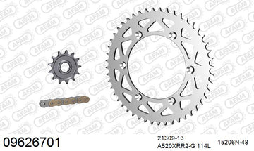 Gas Gas EC 200 / 250 / 300 / 350 2014-2015 - AFAM Xs-Ring Reinforced Plus Chain & Alu Sprocket Kit, 520 (OE Pitch) - 09626701 - P3 Tuning