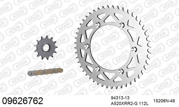 GasGas XC 300 2018-2019 - AFAM Xs-Ring Reinforced Plus Chain & Alu Sprocket Kit, 520 (OE Pitch) - 09626762 - P3 Tuning