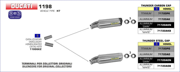 Ducati 1198 Catalytic converters kit