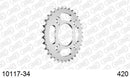 Honda MSX 125 Grom 2015-2017 - AFAM Rear Sprocket, 420 (OE Pitch), Steel - 34T (orig size), fits Grom ABS,inc - 10117-34 - P3 Tuning