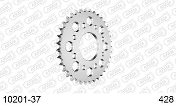 Honda CB125T 1982-1986 - AFAM Rear Sprocket, 428 (OE Pitch), Steel - 37T, 120 links reqd - 10201-37 - P3 Tuning