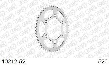 Honda XR200R / 250 R 1996-2003 - AFAM Rear Sprocket, 520 (OE Pitch), Steel - 52T, 110 links reqd - 10212-52 - P3 Tuning