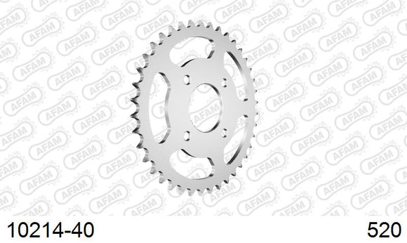 Honda MTX 125 RW H,J,K,L,M,N,P,R,S 1987-1995 - AFAM Rear Sprocket, 520 (OE Pitch), Steel - 40T (orig size) - 10214-40 - P3 Tuning