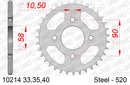 Honda MTX 125 RW H,J,K,L,M,N,P,R,S 1987-1995 - AFAM Rear Sprocket, 520 (OE Pitch), Steel - 40T (orig size) - 10214-40 - P3 Tuning