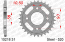 Honda CB 250 Nighthawk N,P,R,S,T,V,W,X,Y 1992-2000 - AFAM Rear Sprocket, 520 (OE Pitch), Steel - 31T (orig size) - 10218-31 - P3 Tuning