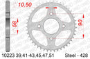 Honda CBF 150 2011-2012 - AFAM Rear Sprocket, 428 (OE Pitch), Steel - 43T, 122 links reqd - 10223-43 - P3 Tuning