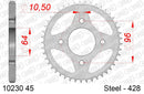 Honda CG125 2004-2008 - AFAM Rear Sprocket, 428 (OE Pitch), Steel - 45T (orig size) - 10230-45 - P3 Tuning