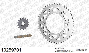 Husaberg FE 501 2000-2002 - AFAM Xs-Ring Reinforced Plus Chain & Alu Sprocket Kit, 520 (OE Pitch) - 10259701 - P3 Tuning