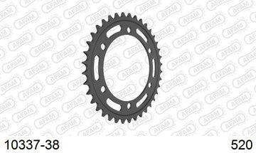Honda CB 300 FA ABS F,G,J,K 2015-2019 - AFAM Rear Sprocket, 520 (OE Pitch), Steel - 38T, 110 links reqd - 10337-38 - P3 Tuning