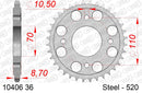 Honda CM400A / T / TZ 1981-1983 - AFAM Rear Sprocket, 520 (OE Pitch), Steel - 36T (orig size) - 10406-36 - P3 Tuning