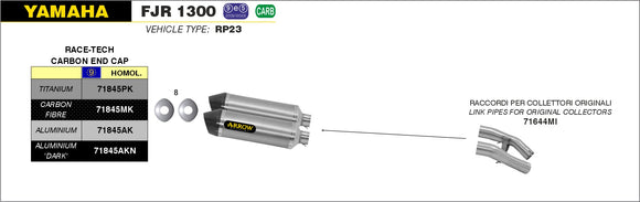 Yamaha FJR 1300 Link pipes for original collectors