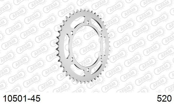 Honda NX650 Dominator 1988-1990 - AFAM Rear Sprocket, 520 (OE Pitch), Steel - 45T (orig size) - 10501-45 - P3 Tuning