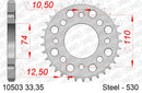Honda CB 450 T 1982-1982 - AFAM Rear Sprocket, 530 (OE Pitch), Steel - 33T, 92 links reqd - 10503-33 - P3 Tuning