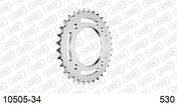Honda CB500F / T 1977-1977 - AFAM Rear Sprocket, 530 (OE Pitch), Steel - 34T (orig size), fits F - 10505-34 - P3 Tuning