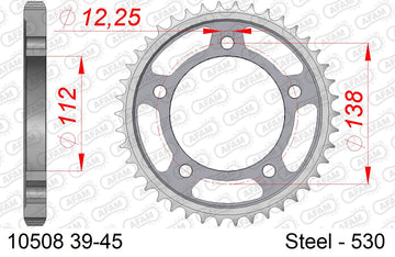 Honda CB 1300 DC X4 V,W,X,Y 1997-2000 - AFAM Rear Sprocket, 530 (OE Pitch), Steel - 42T, 124 links reqd - 10508-42 - P3 Tuning