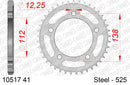 Honda CBF500N 2004-2007 - AFAM Rear Sprocket, 525 (OE Pitch), Steel - 41T (orig size) - 10517-41 - P3 Tuning
