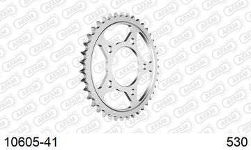 Honda CB1100R 1982-1982 - AFAM Rear Sprocket, 530 (OE Pitch), Steel - 41T, 106 links reqd - 10605-41 - P3 Tuning