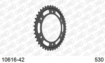 Honda CBR1000RR Fireblade 2006-2007 - AFAM Rear Sprocket, 530 (OE Pitch), Steel - 42T (orig size) - 10616-42 - P3 Tuning