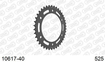 Honda NT1100 2022-2026 - AFAM Rear Sprocket, 525 (OE Pitch), Steel - 40T (orig size), fits inc DCT - 10617-40 - P3 Tuning
