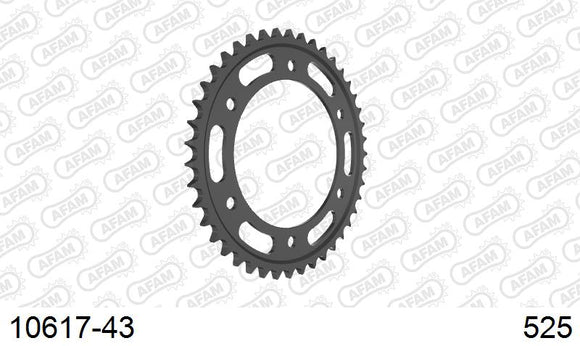 Honda CBR1000RR Fireblade SP 2014-2016 - AFAM Rear Sprocket, 525 conversion, Steel - 43T, 118 links reqd - 10617-43 - P3 Tuning