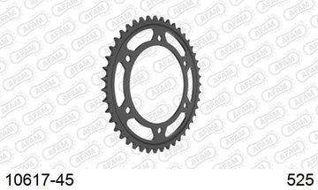 Honda NT1100 2022-2026 - AFAM Rear Sprocket, 525 (OE Pitch), Steel - 45T, 126 links reqd, fits inc DCT - 10617-45 - P3 Tuning