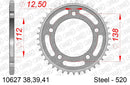 Honda CBR500R 2013-2015 - AFAM Rear Sprocket, 520 (OE Pitch), Steel - 39T, 112 links reqd - 10627-39 - P3 Tuning