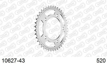 Honda NC750X 2014-2020 - AFAM Rear Sprocket, 520 (OE Pitch), Steel - 43T (orig size) - 10627-43 - P3 Tuning