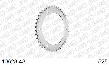 Honda CB1000R / Neo Sports Cafe 2018-2024 - AFAM Rear Sprocket, 525 (OE Pitch), Steel - 43T, 116 links reqd - 10628-43 - P3 Tuning