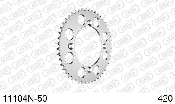 Honda CR 80 R T,V,W,X,Y,1,2 1996-2002 - AFAM Rear Sprocket, 420 (OE Pitch), Alu - 50T, 120 links reqd - 11104N-50 - P3 Tuning