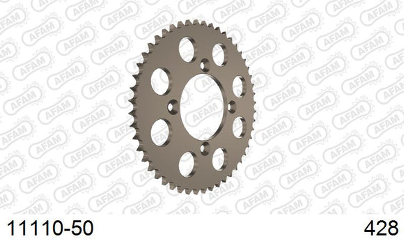 Honda CRF 100 F 4,5,6,7,8,9,A,B,C,D 2004-2013 - AFAM Rear Sprocket, 428 (OE Pitch), Alu - 50T (orig size) - 11110-50 - P3 Tuning