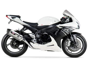 SUZUKI GSX-R750 - (2011-2018) Yoshimura Stainless R77 Stainless Full System - Stainless Duplex Header Carbon Coned End Cap - Race Series - Removable Baffle