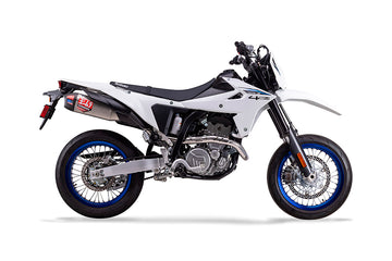 SUZUKI DR-Z4S / SM - (2025-2026) Yoshimura Stainless Full System RS-12 Silencer - Works Edition,  Matt Carbon End Cap and Heel Guard - alternate INS-32-K low volume insert a