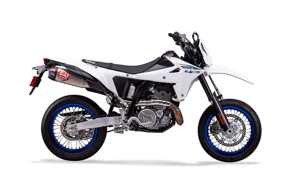 SUZUKI DR-Z4S / SM - (2025-2026) Yoshimura Stainless Slip on RS-12 Silencer - Works Edition,  Matt Carbon End Ca, stainless heat shield - alternate INS-32-K low volume inser