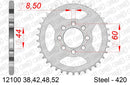 Yamaha YSR 50 T 1987-1987 - AFAM Rear Sprocket, 420 (OE Pitch), Steel - 42T, 102 links reqd - 12100-42 - P3 Tuning