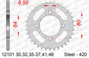 Yamaha TT-R 110 E X,Y,Z,A,B,D,E,F,G,H,J,K,L,M,N,P 2008-2023 - AFAM Rear Sprocket, 420 (OE Pitch), Steel - 32T, 90 links reqd - 12101-32 - P3 Tuning
