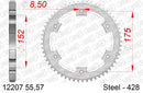 Yamaha DT125R 1993-2004 - AFAM Rear Sprocket, 428 (OE Pitch), Steel - 53T, 132 links reqd - 12207-53 - P3 Tuning