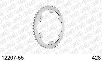 Yamaha DT125R 1988-1992 - AFAM Rear Sprocket, 428 (OE Pitch), Steel - 55T (orig size) - 12207-55 - P3 Tuning