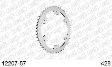 Yamaha DT125R 1988-1992 - AFAM Rear Sprocket, 428 (OE Pitch), Steel - 57T, 136 links reqd - 12207-57 - P3 Tuning