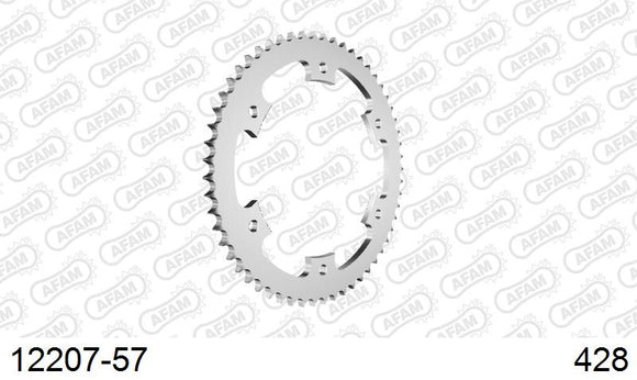 Yamaha DT125R 1988-1992 - AFAM Rear Sprocket, 428 (OE Pitch), Steel - 57T, 136 links reqd - 12207-57 - P3 Tuning