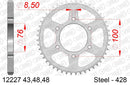Yamaha XSR125 2021-2021 - AFAM Rear Sprocket, 428 (OE Pitch), Steel - 48T, 128 links reqd, fits ABS, not Legacy wire wheel model - 12227-48 - P3 Tuning
