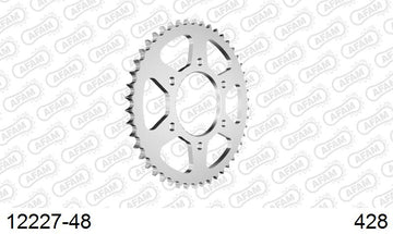 Yamaha YZF-R125 2022-2026 - AFAM Rear Sprocket, 428 (OE Pitch), Steel - 48T, 128 links reqd - 12227-48 - P3 Tuning