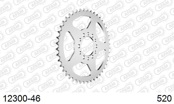 Yamaha SR250SE 1981-1984 - AFAM Rear Sprocket, 520 (OE Pitch), Steel - 46T, 104 links reqd - 12300-46 - P3 Tuning